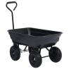 Chariot à main à bascule de jardin 300 kg 75 L Noir 532176532176