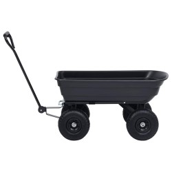 Chariot à main à bascule de jardin 300 kg 75 L Noir 532176532176