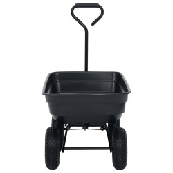 Chariot à main à bascule de jardin 300 kg 75 L Noir 532176532176