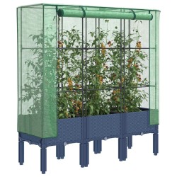 Jardinière surélevée avec housse aspect rotin 120x40x140 cm 532178532178