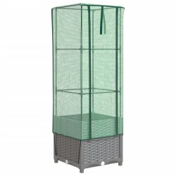 Jardinière surélevée avec housse aspect rotin 40x40x139 cm 532204532204