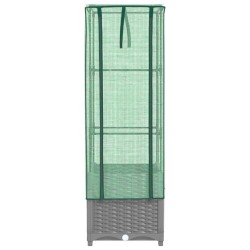 Jardinière surélevée avec housse aspect rotin 40x40x139 cm 532204532204