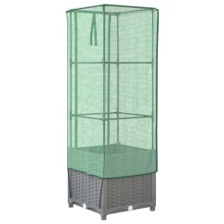 Jardinière surélevée avec housse aspect rotin 40x40x139 cm 532204532204