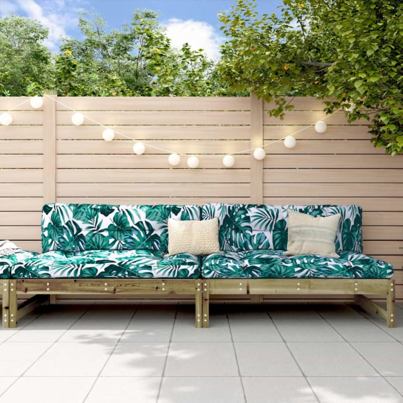 Canapés centraux de jardin 2 pcs 120x80 cm bois de pin imprégné 532205532205