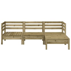 Canapé de jardin 3 places avec repose-pieds bois pin imprégné 532210532210