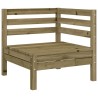 Canapé de jardin 3 places avec repose-pieds bois pin imprégné 532210532210