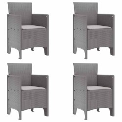 Chaise de jardin 4 pcs Gris clair 53 x 49 x 85 cm Polypropylène 532216532216