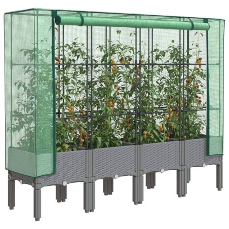Jardinière surélevée avec housse aspect rotin 160x40x140 cm 532220532220