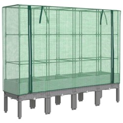 Jardinière surélevée avec housse aspect rotin 160x40x140 cm 532220532220