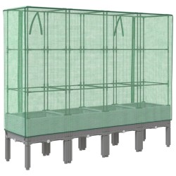 Jardinière surélevée avec housse aspect rotin 160x40x140 cm 532220532220