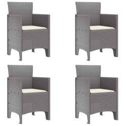 Chaise de jardin 4 pcs Gris clair 53 x 49 x 85 cm Polypropylène 532222532222