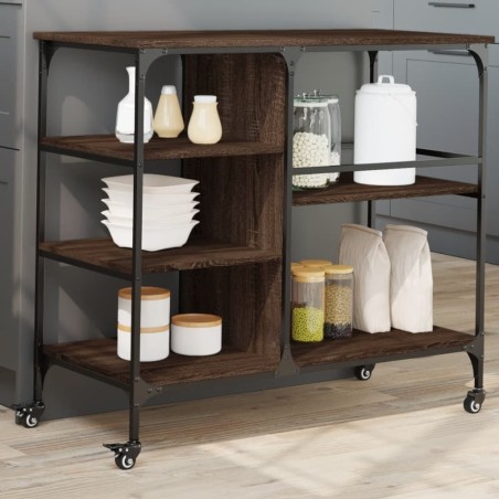 Chariot de cuisine chêne marron 100x45x89,5cm bois d'ingénierie 532224532224