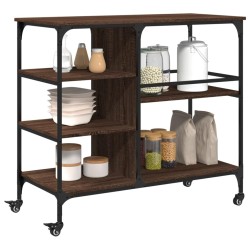 Chariot de cuisine chêne marron 100x45x89,5cm bois d'ingénierie 532224532224