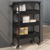 Chariot de cuisine noir 53x20x76 cm bois d'ingénierie 532229532229