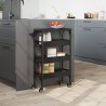 Chariot de cuisine noir 53x20x76 cm bois d'ingénierie 532229532229