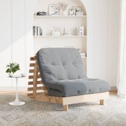 Canapé-lit futon avec matelas 80x206x11 cm bois massif de pin 532236532236