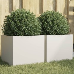 Jardinières 2 pcs blanc 32x30x29 cm acier 532246532246