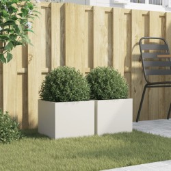 Jardinières 2 pcs blanc 32x30x29 cm acier 532246532246