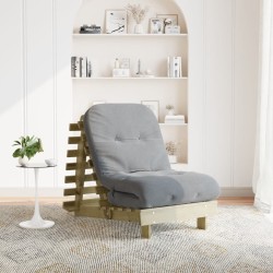 Canapé-lit futon avec matelas 70x206x11 cm bois de pin imprégné 532247532247