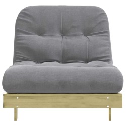 Canapé-lit futon avec matelas 90x206x11 cm bois de pin imprégné 532256532256