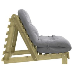 Canapé-lit futon avec matelas 90x206x11 cm bois de pin imprégné 532256532256