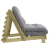 Canapé-lit futon avec matelas 90x206x11 cm bois de pin imprégné 532256532256
