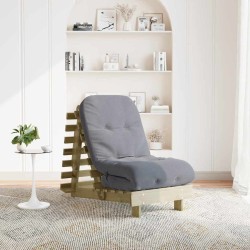 Canapé-lit futon avec matelas 60x206x11 cm bois de pin imprégné 532261532261