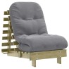 Canapé-lit futon avec matelas 60x206x11 cm bois de pin imprégné 532261532261