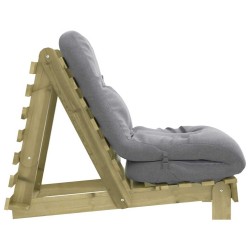 Canapé-lit futon avec matelas 60x206x11 cm bois de pin imprégné 532261532261