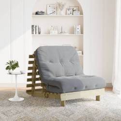 Canapé-lit futon avec matelas 80x206x11 cm bois de pin imprégné 532264532264