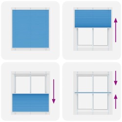 Store plissé bleu 115x150 cm largeur du tissu 114,4cm polyester 532277532277