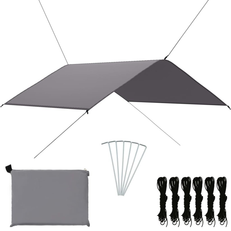 Bâche d'extérieur 4x4 m Gris 532290532290