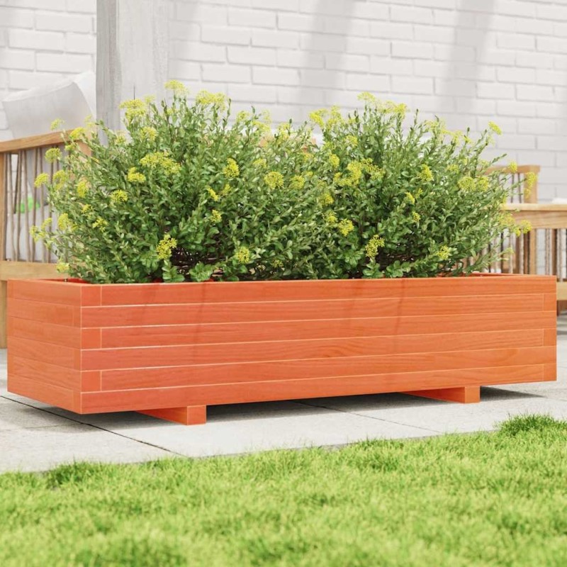 Jardinière cire marron 110x40x26,5 cm bois de pin massif 532298532298