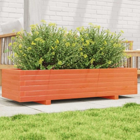 Jardinière cire marron 110x40x26,5 cm bois de pin massif 532298532298