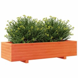 Jardinière cire marron 110x40x26,5 cm bois de pin massif 532298532298