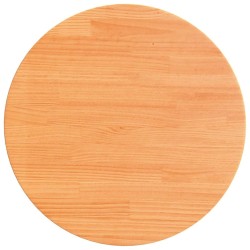 Dessus de table rond cire marron Ø50x2,5 cm bois de pin massif 532317532317