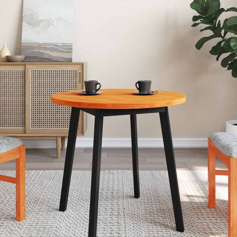 Dessus de table rond cire marron Ø70x2,5 cm bois de pin massif 532318532318