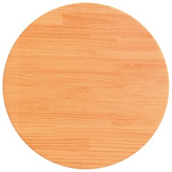 Dessus de table rond cire marron Ø70x2,5 cm bois de pin massif 532318532318