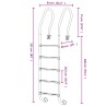 Échelle de piscine 54x38x211 cm acier inoxydable 304 532321532321