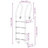 Échelle de piscine 54x38x184,5 cm acier inoxydable 304 532327532327