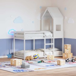 Toit de lit pour enfants blanc 55x99x139,5cm bois de pin massif 532331532331