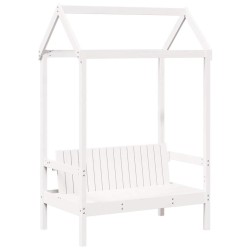 Banc avec toit blanc 117,5x70x176,5 cm bois de pin massif 532333532333