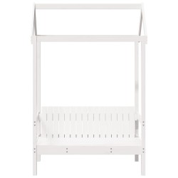 Banc avec toit blanc 117,5x70x176,5 cm bois de pin massif 532333532333