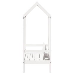 Banc avec toit blanc 117,5x70x176,5 cm bois de pin massif 532333532333