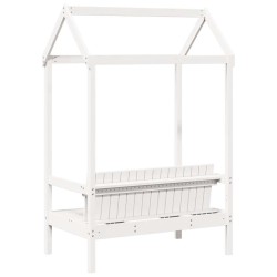 Banc avec toit blanc 117,5x70x176,5 cm bois de pin massif 532333532333
