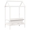 Banc avec toit blanc 117,5x70x176,5 cm bois de pin massif 532333532333