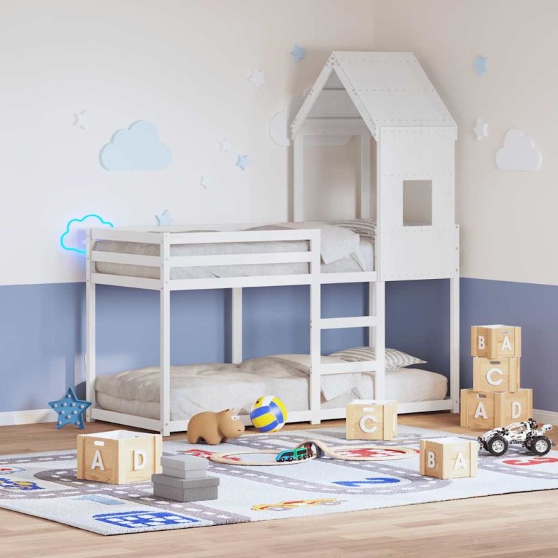 Toit de lit pour enfants blanc 60x89x134,5cm bois de pin massif 532338532338