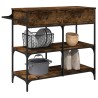Chariot de cuisine chêne fumé 105x42x95 cm bois d'ingénierie 532341532341