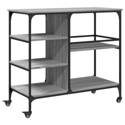 Chariot de cuisine sonoma gris 100x45x89,5 cm bois d'ingénierie 532342532342