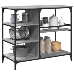 Chariot de cuisine sonoma gris 100x45x89,5 cm bois d'ingénierie 532342532342